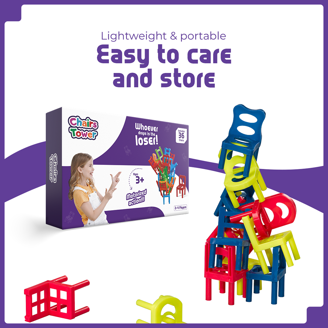 Chairs Stacking Tower Balancing Game™ – 36-Piece Chair Set