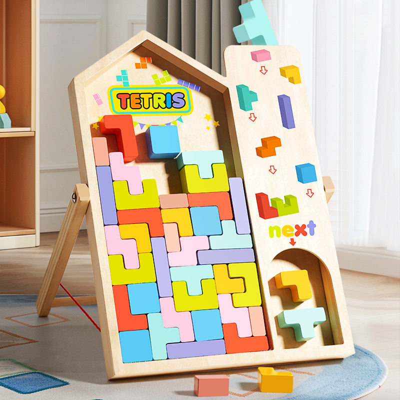 TetraStack™ – 3-in-1 Montessori Wooden Puzzle