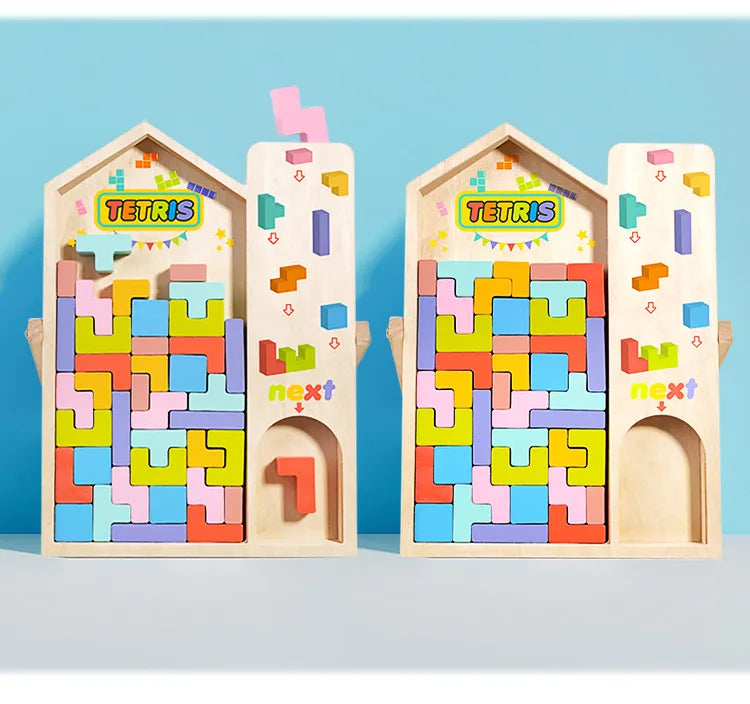 TetraStack™ – 3-in-1 Montessori Wooden Puzzle