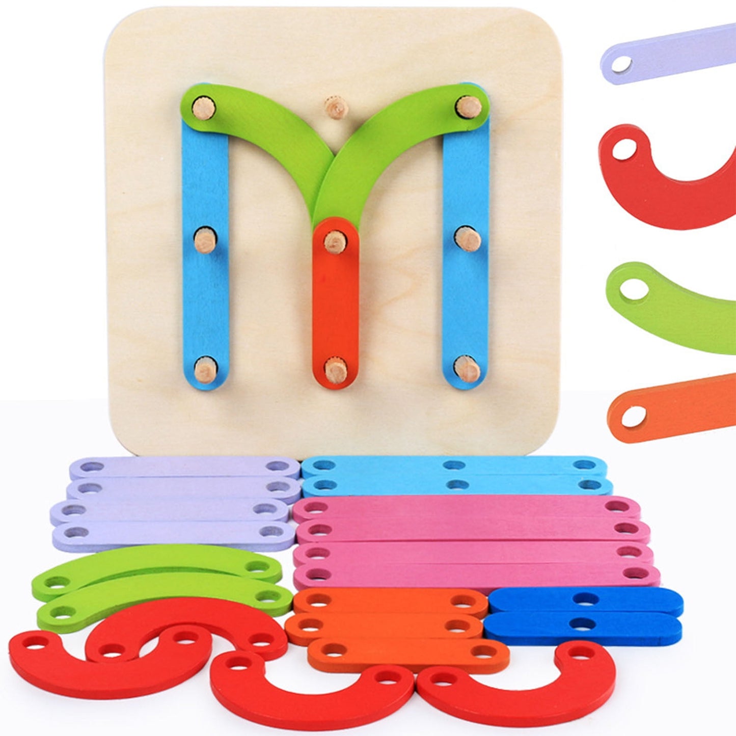 ShapeWise™ Montessori Pegboard Puzzle – Build Letters, Numbers & Creative Shapes
