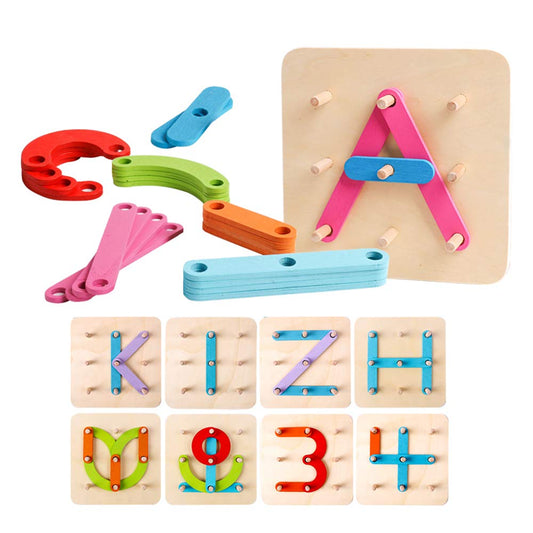 ShapeWise™ Montessori Pegboard Puzzle – Build Letters, Numbers & Creative Shapes