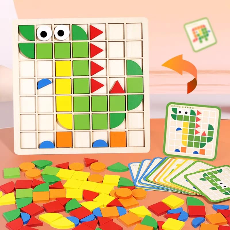 Montessori Mosaic Wooden Puzzle for Kids