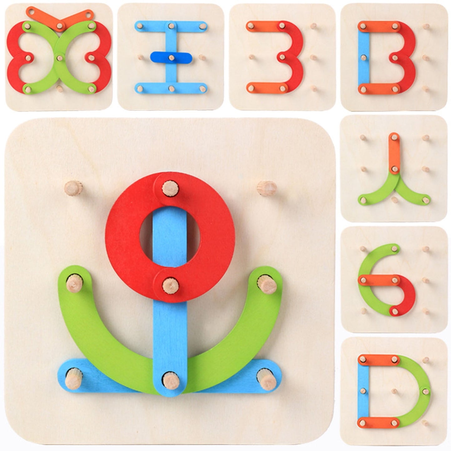 ShapeWise™ Montessori Pegboard Puzzle – Build Letters, Numbers & Creative Shapes