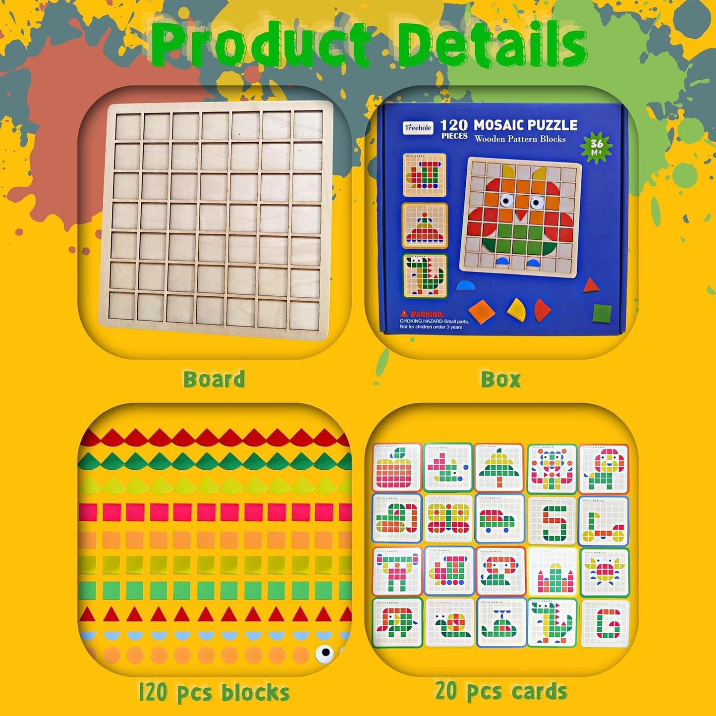 Montessori Mosaic Wooden Puzzle for Kids