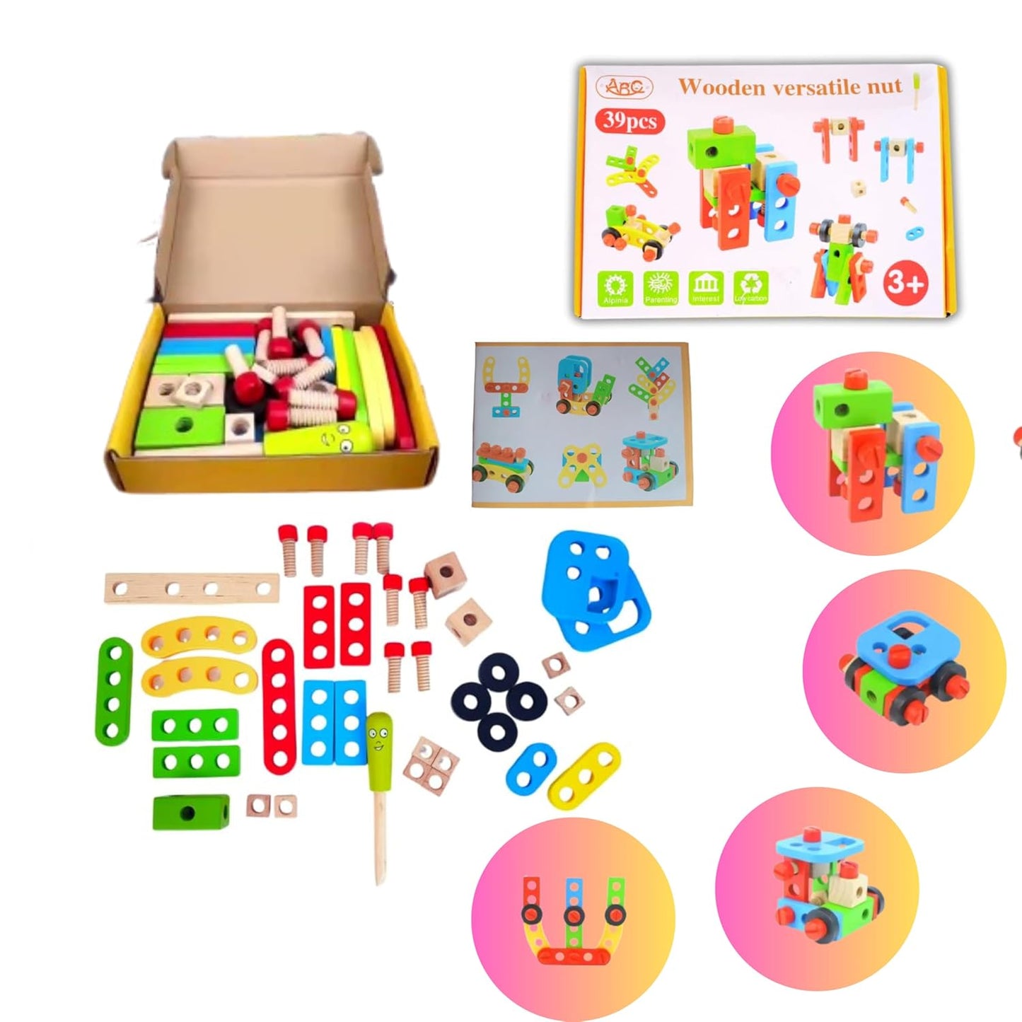 HandyFix™ - 39 Piece Wooden Tool Kit for Kids