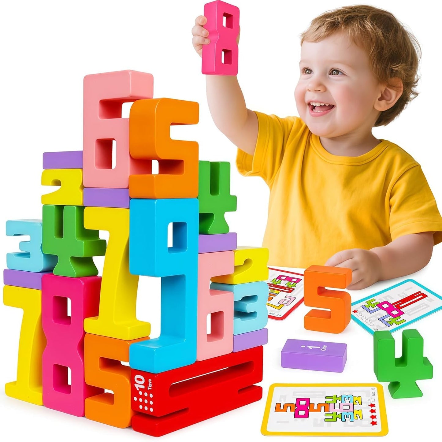 NumberStackers™ - Montessori-Inspired Stacking Number Puzzle | Educational Toy