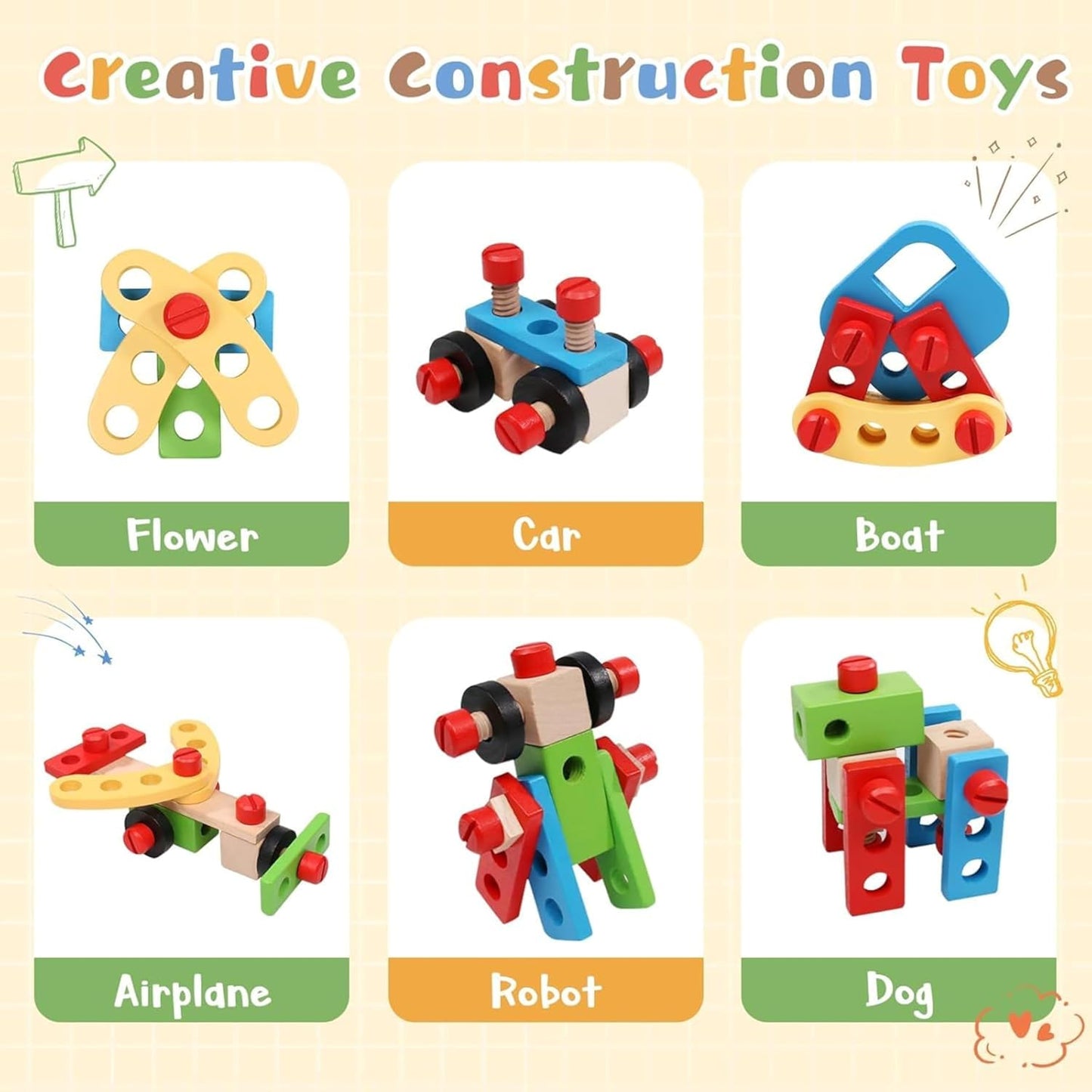 HandyFix™ - 39 Piece Wooden Tool Kit for Kids