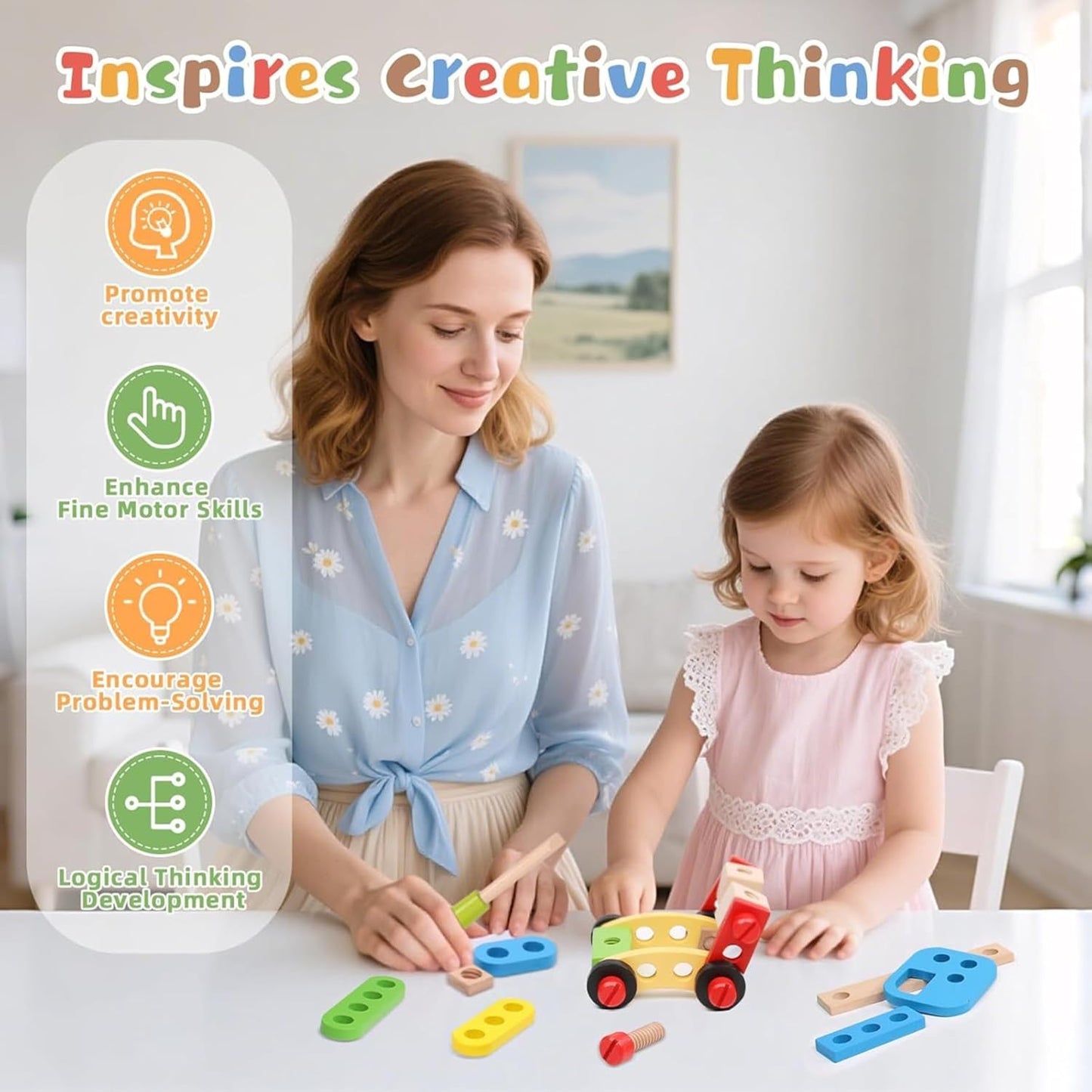 HandyFix™ - 39 Piece Wooden Tool Kit for Kids