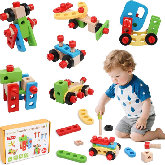 HandyFix™ - 39 Piece Wooden Tool Kit for Kids