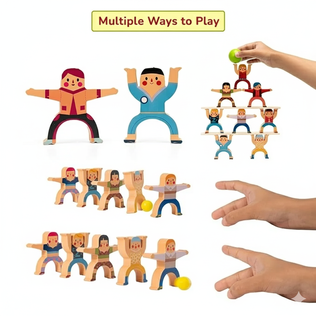 Hercules™ 4-in-1 Wooden Balancing Game for 3+ years