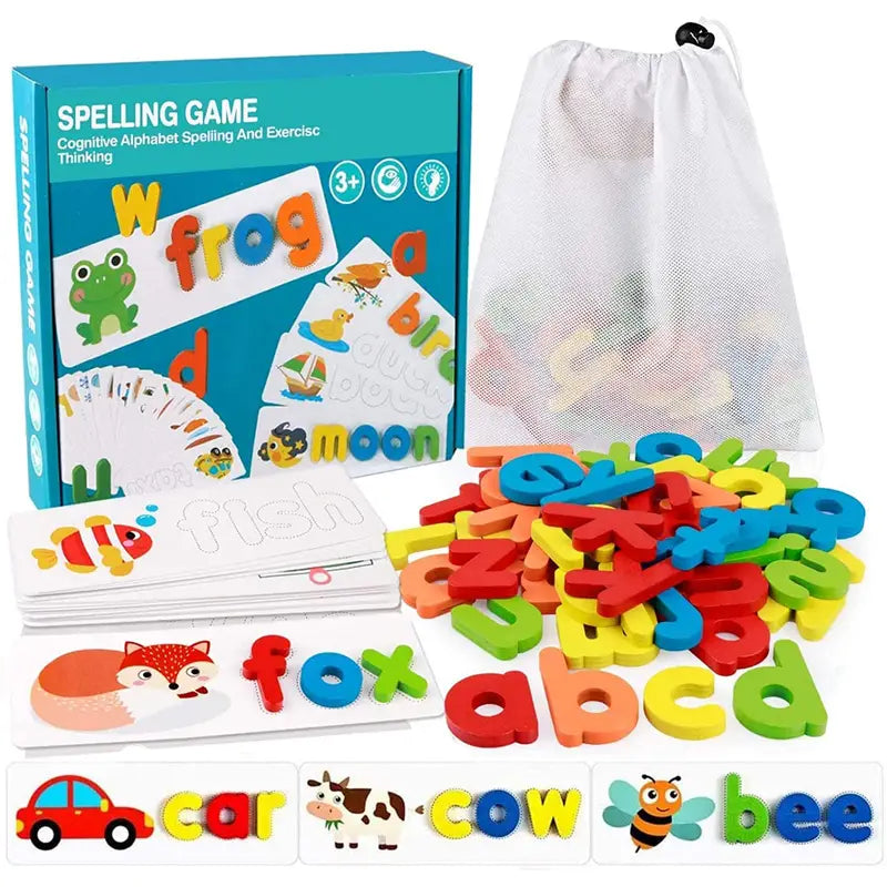 SpellQuest™ : Montessori Wooden Spelling Puzzle Game