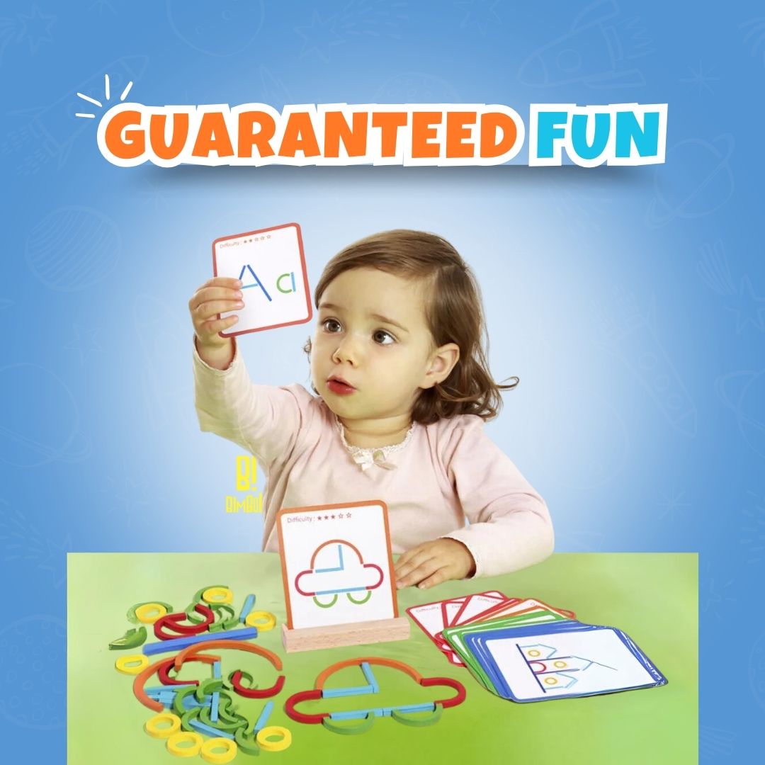 BuildWise™ – Montessori Sticks & Rings Puzzle Set