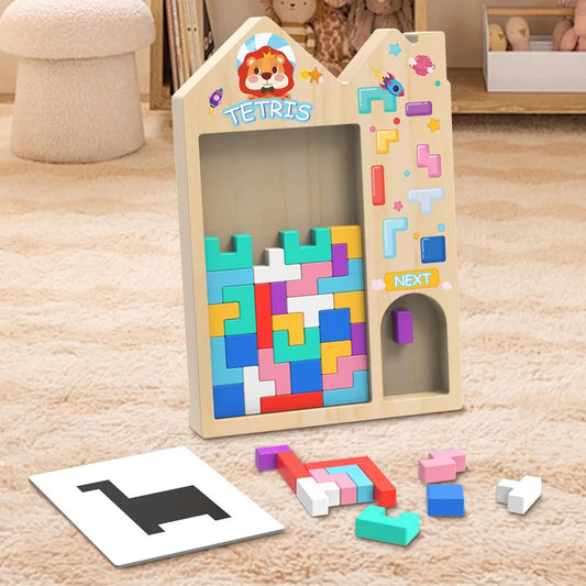 TetraStack™ – 3-in-1 Montessori Wooden Puzzle