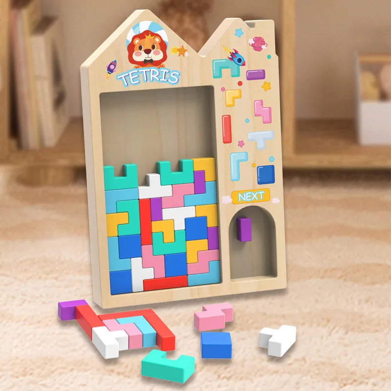 TetraStack™ – 3-in-1 Montessori Wooden Puzzle