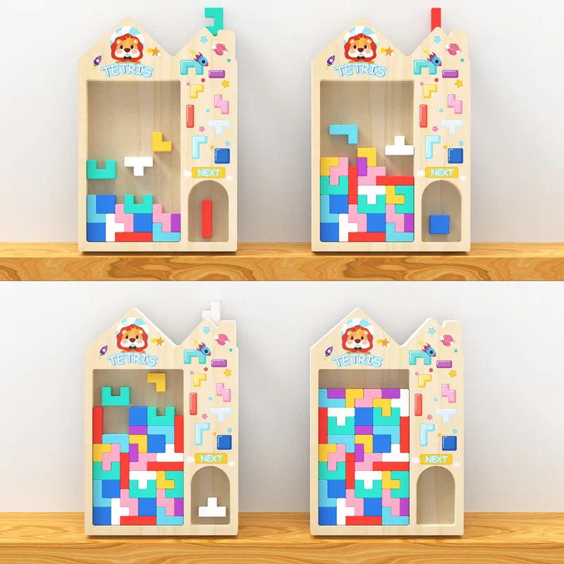 TetraStack™ – 3-in-1 Montessori Wooden Puzzle