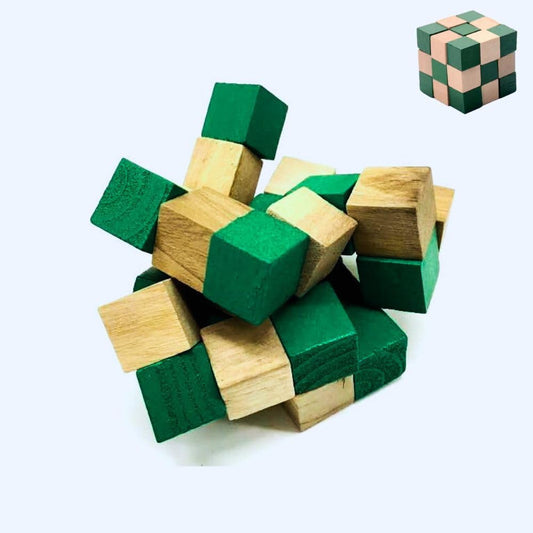 Wooden Snake Cube™ – Brain Teaser Puzzle for All Ages