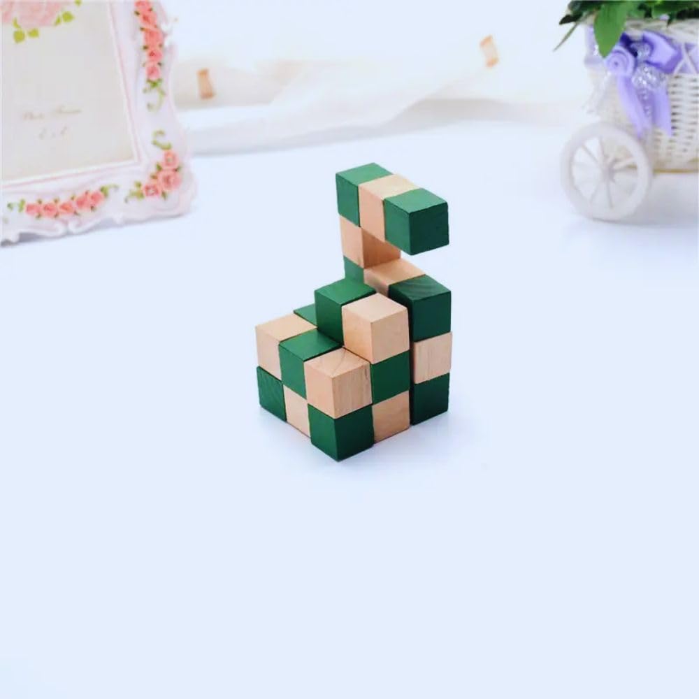 Wooden Snake Cube™ – Brain Teaser Puzzle for All Ages