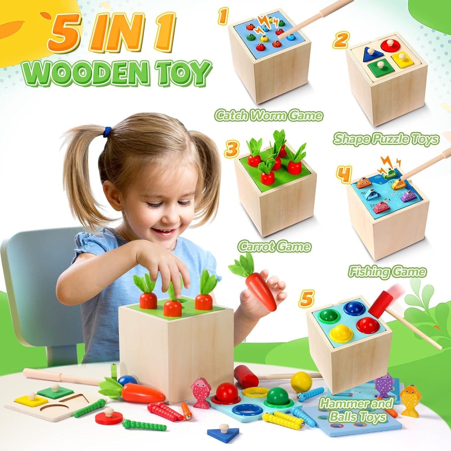 PlayCube™ 5-in-1 Montessori Activity Box
