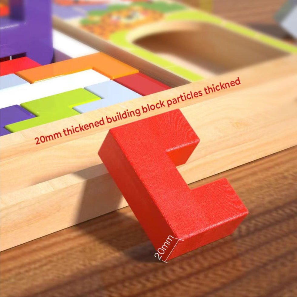 TetraStack™ – 3-in-1 Montessori Wooden Puzzle