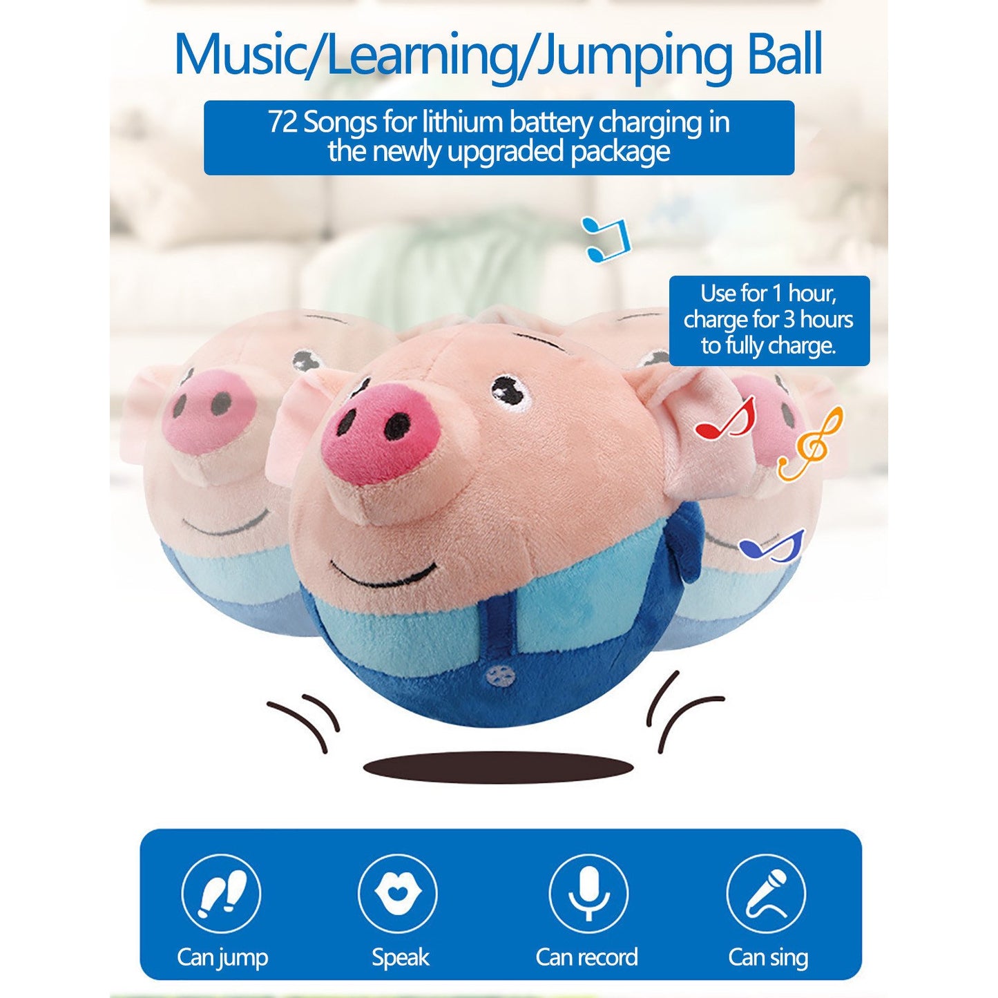 Jumping Piggy Ball™ | Adorable jumping piggy - Interactive toy ball