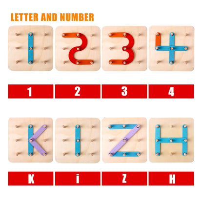 ShapeWise™ Montessori Pegboard Puzzle – Build Letters, Numbers & Creative Shapes