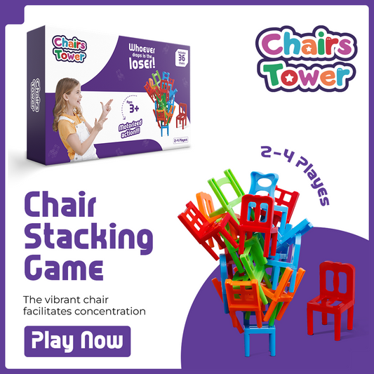 Chairs Stacking Tower Balancing Game™ – 36-Piece Chair Set