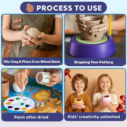 ClayCraft™ Electric Pottery Wheel Kit for Kids
