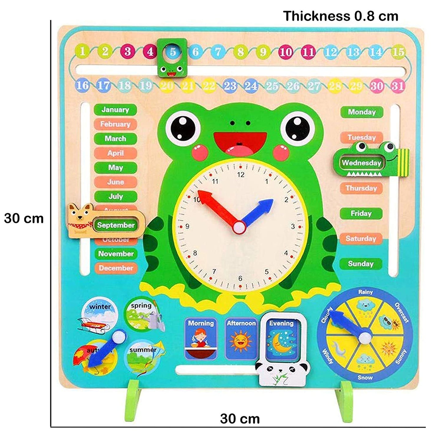 FroggyTime™ Montessori Clock and Calendar Board