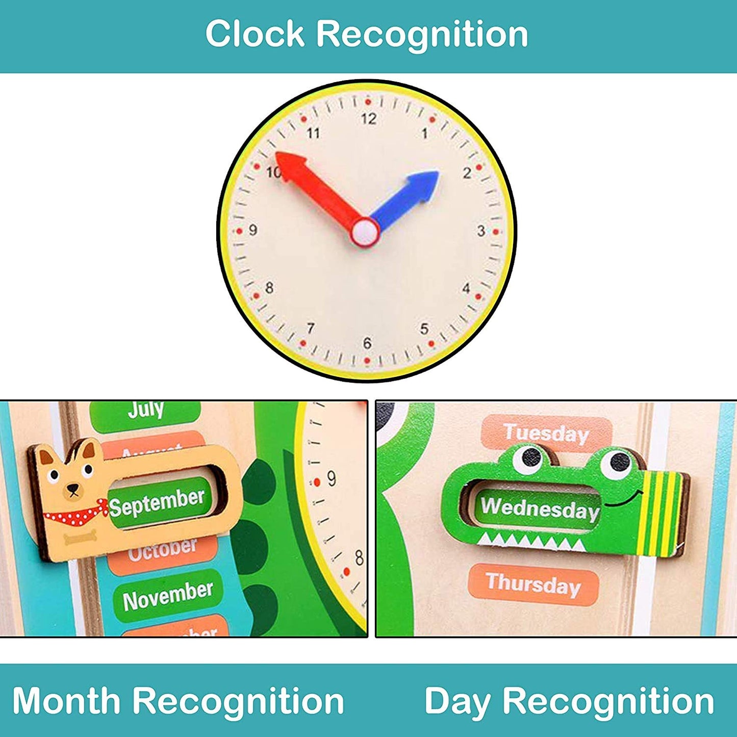 FroggyTime™ Montessori Clock and Calendar Board