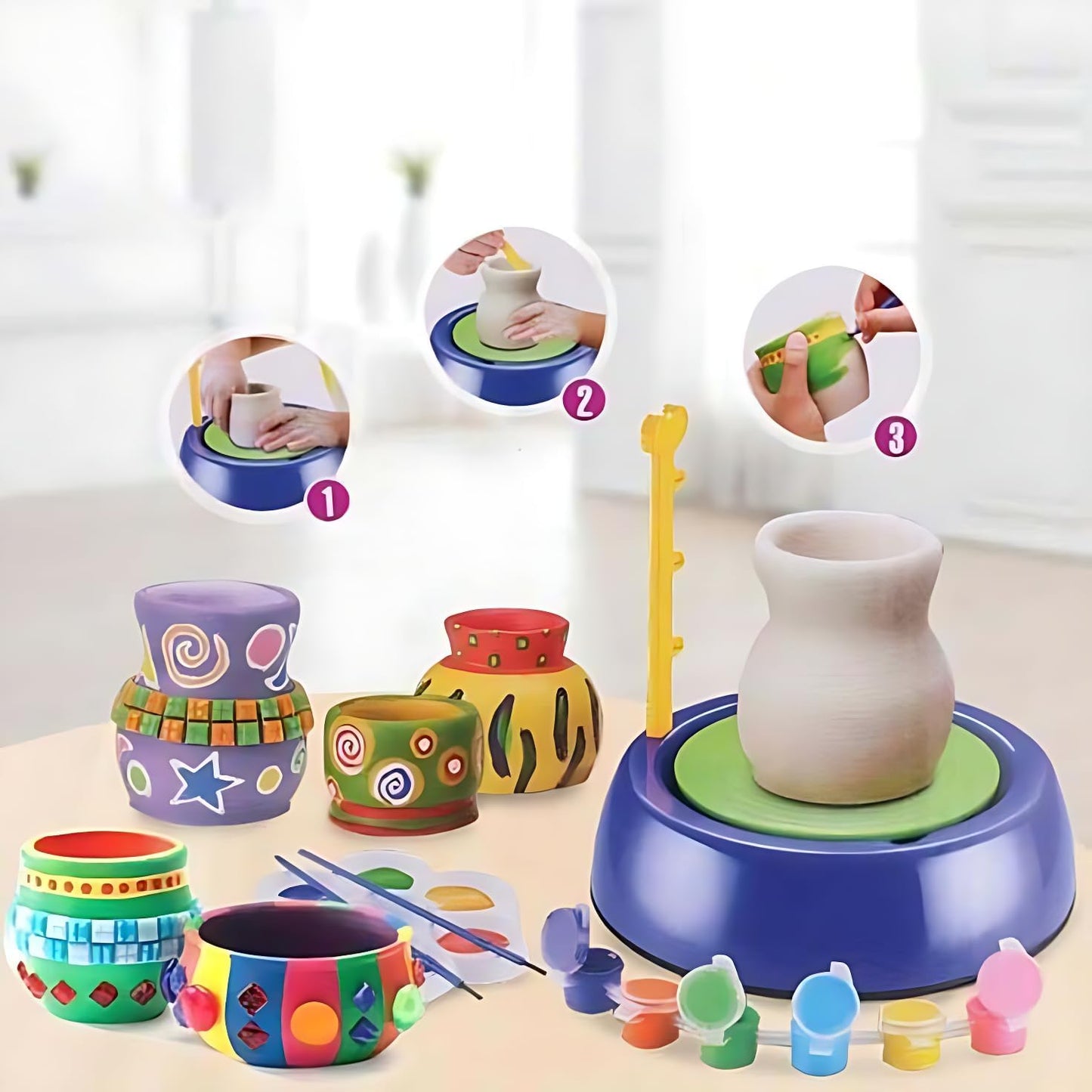 ClayCraft™ Electric Pottery Wheel Kit for Kids
