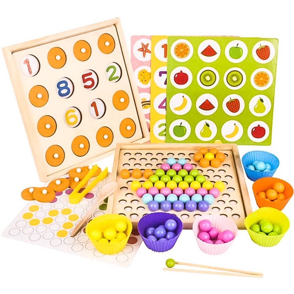 NumiPlay™ – Montessori Clip Bead Math Math & Memory Set