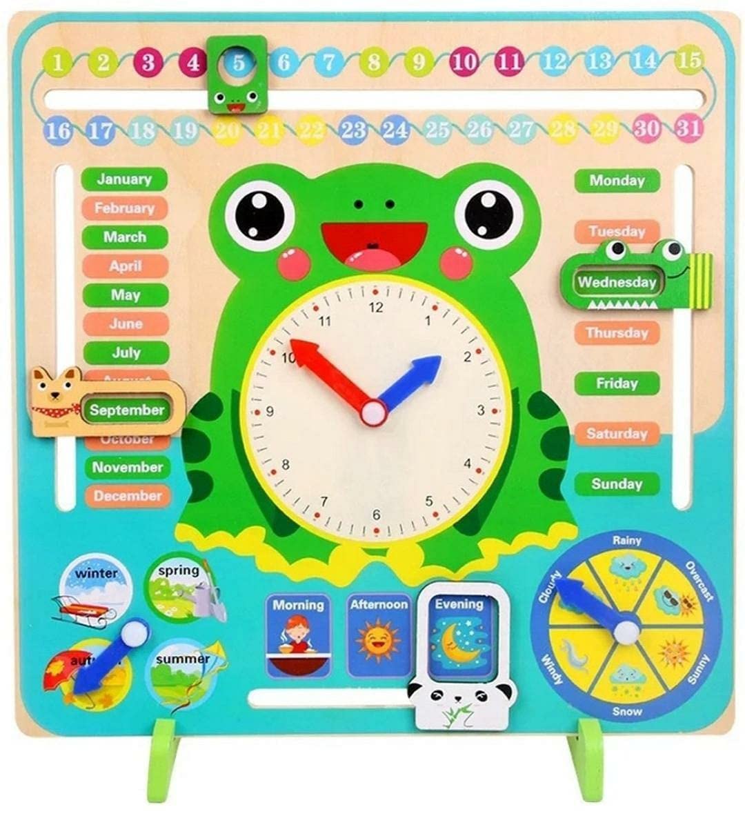 FroggyTime™ Montessori Clock and Calendar Board