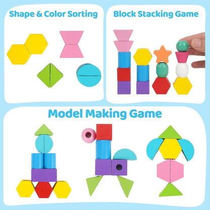 BeadBuilder™ 2-in-1 Montessori Stacking and Threading Set