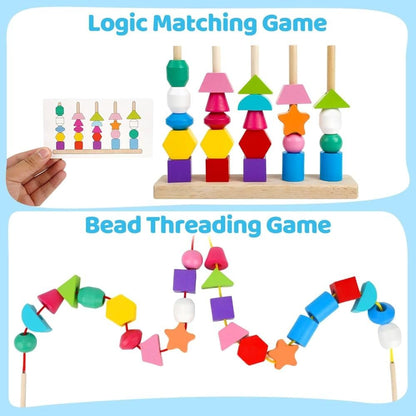BeadBuilder™ 2-in-1 Montessori Stacking and Threading Set
